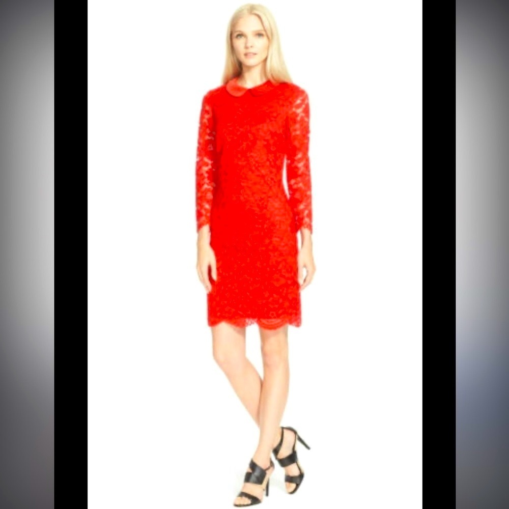 Ted baker red lace dress $300 designer classic spring cocktail formal party